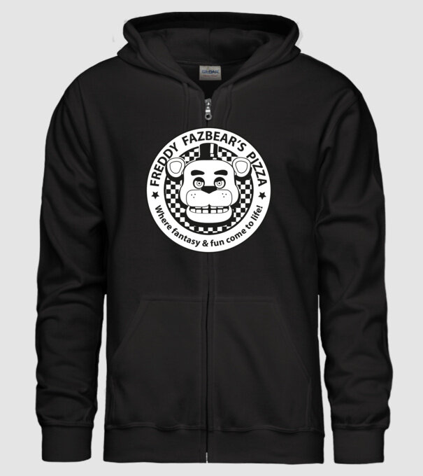 Freddy Fazbear's Pizza minta fekete pólón