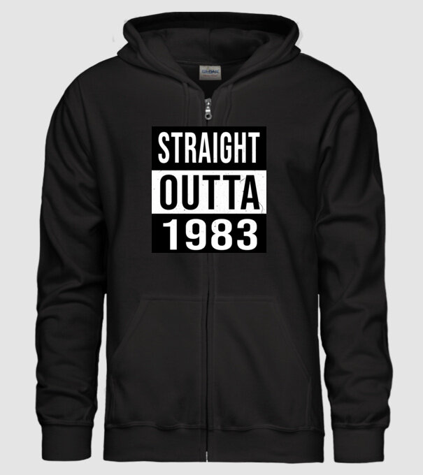 Straight Outta 1983 minta fekete pólón