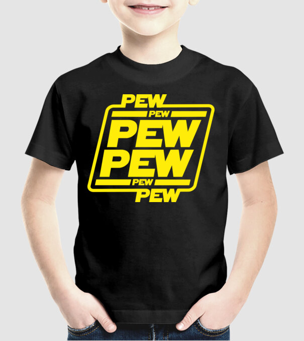 Pew pew pew minta fekete pólón