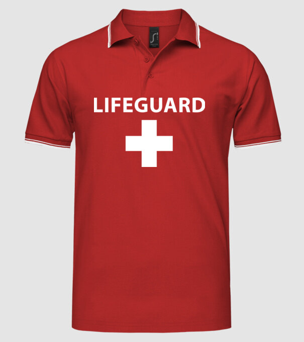 Lifeguard minta piros pólón