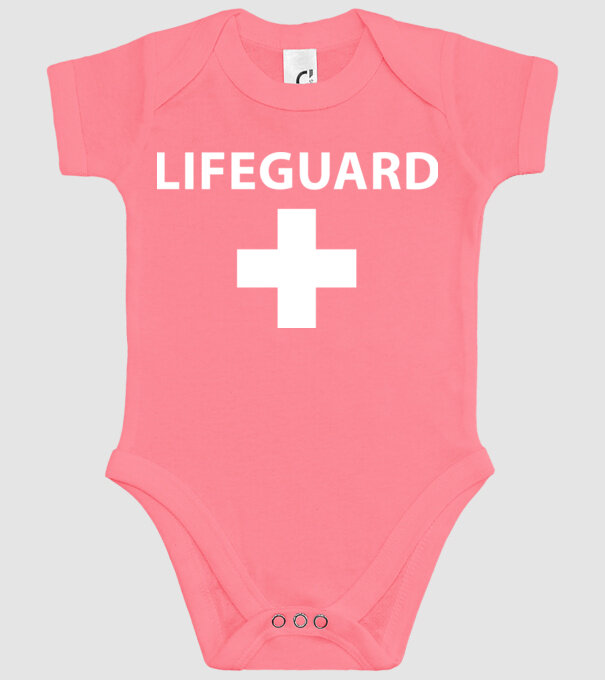 Lifeguard minta rózsaszín pólón