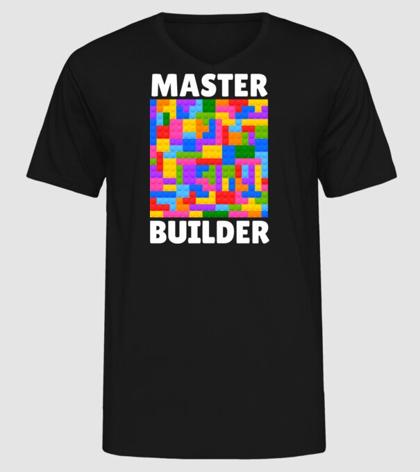 Master Builder minta fekete pólón