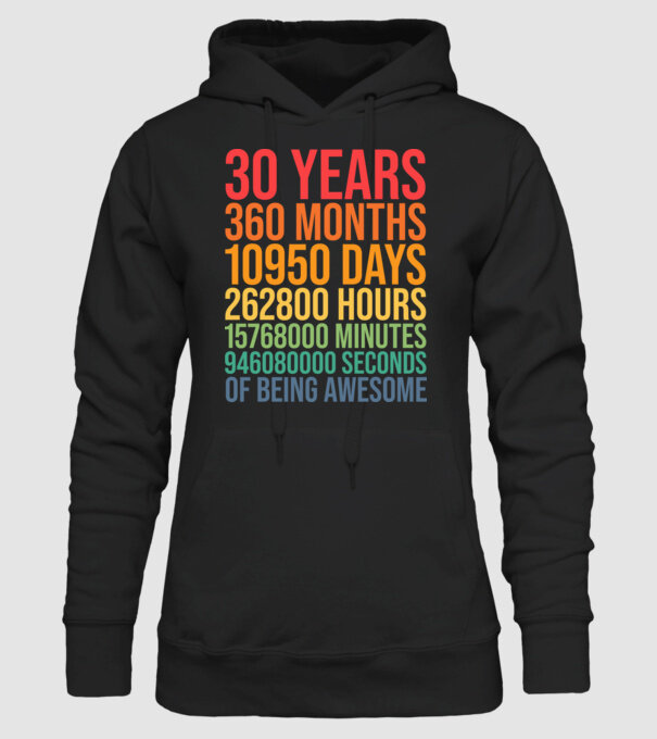 30 years minta fekete pólón