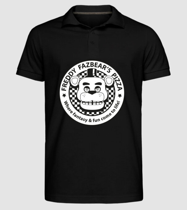 Freddy Fazbear's Pizza minta fekete pólón