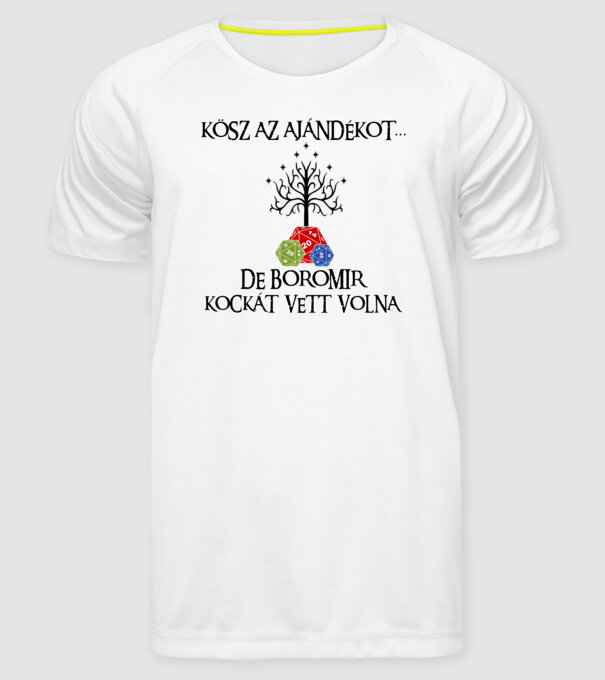 Boromir kockát vett volna minta fehér pólón