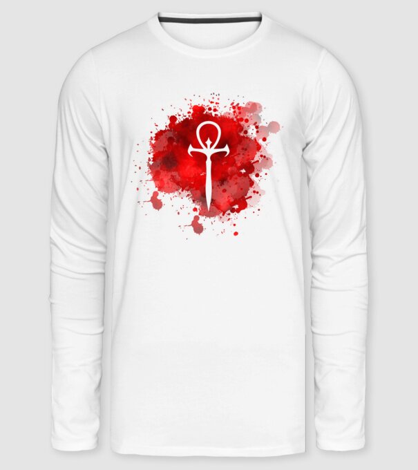 Bloody Vampire minta fehér pólón