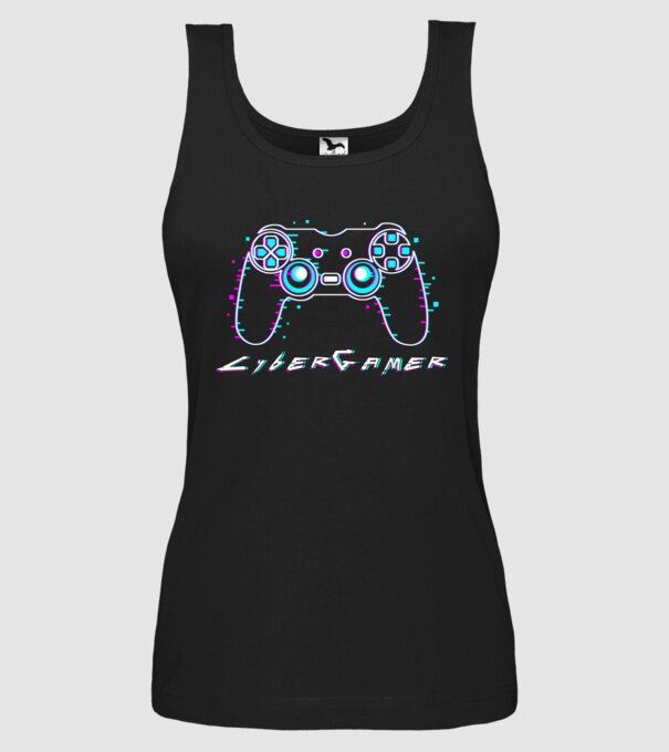 CyberGamer minta fekete pólón
