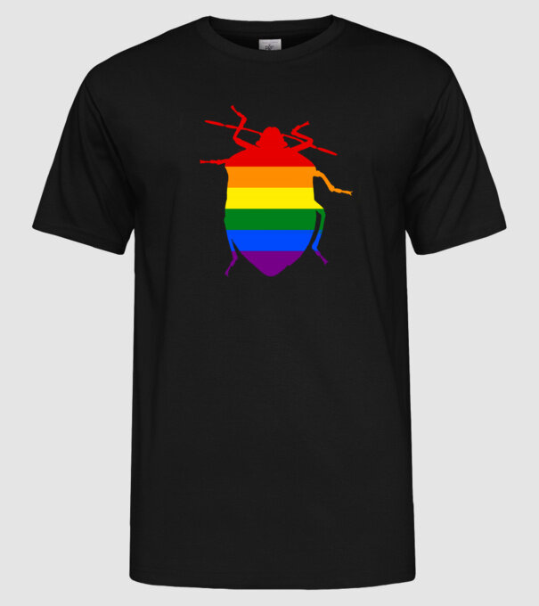 Pride poloska minta fekete pólón