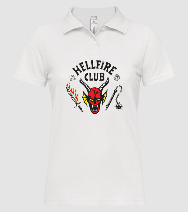 Hellfire Club minta fehér pólón