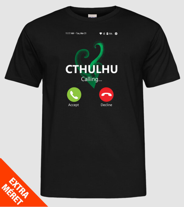 Cthulhu hívása minta fekete pólón