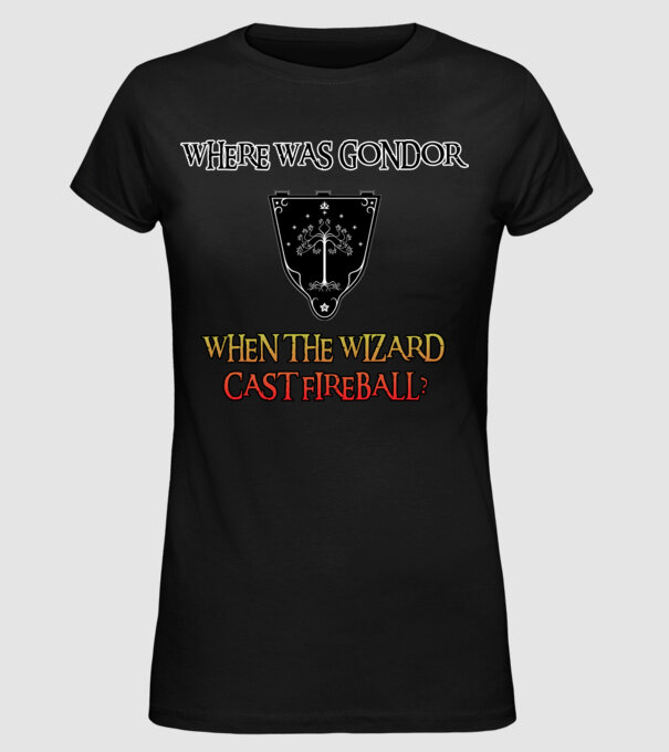 Where was Gondor? (fireball) minta fekete pólón