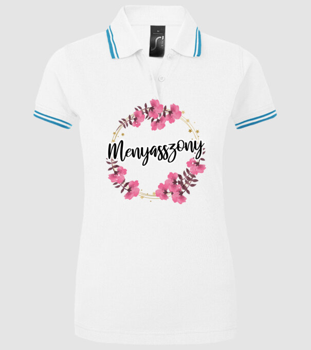 Menyasszony (csillagos, virágos) minta fehér pólón