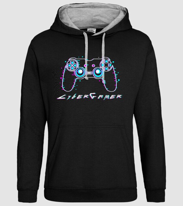 CyberGamer minta fekete pólón