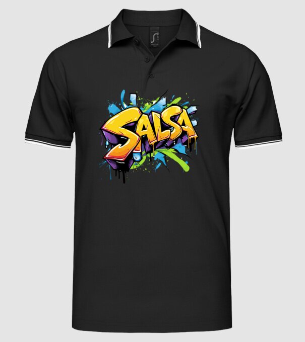 SALSA felirat minta fekete pólón