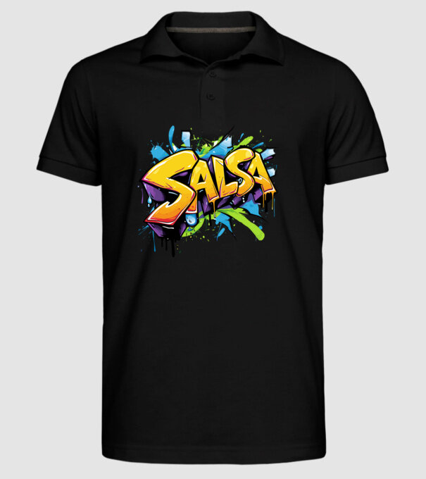 SALSA felirat minta fekete pólón