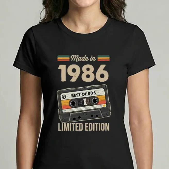 Vintage kazettás szülinapi póló