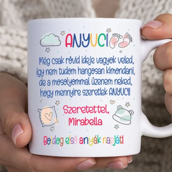 Anyák napi ajándék bögre mondókával